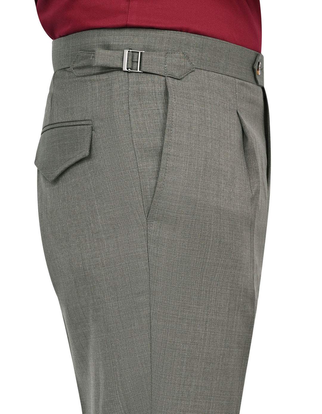 L Olive Plain Tailored Smart Fit Formal Trouser
