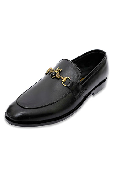 Golden Bee - Men's Black buffalo Leather comfort Loafers