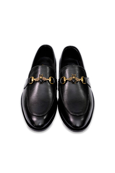 Golden Bee - Men's Black buffalo Leather comfort Loafers