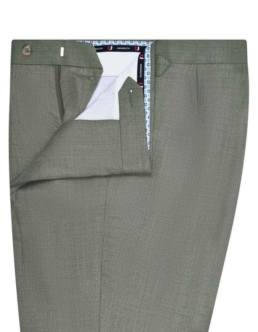 L Olive Plain Tailored Smart Fit Formal Trouser