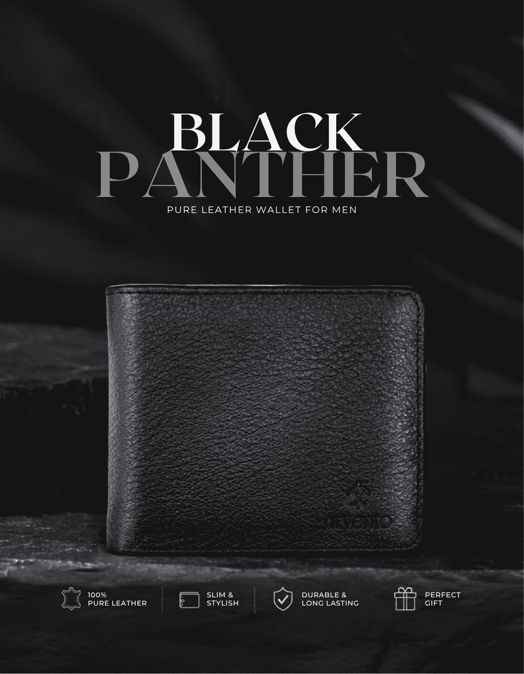 Black Panther – Pure Leather Wallet for Men