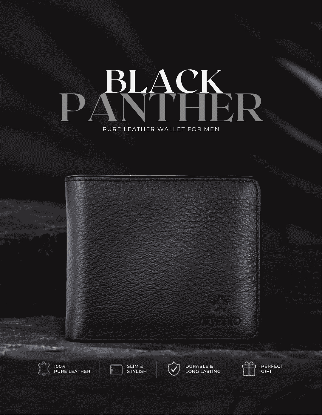Black Panther – Pure Leather Wallet for Men
