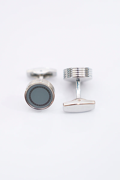 Grey Metal Cufflinks for Men