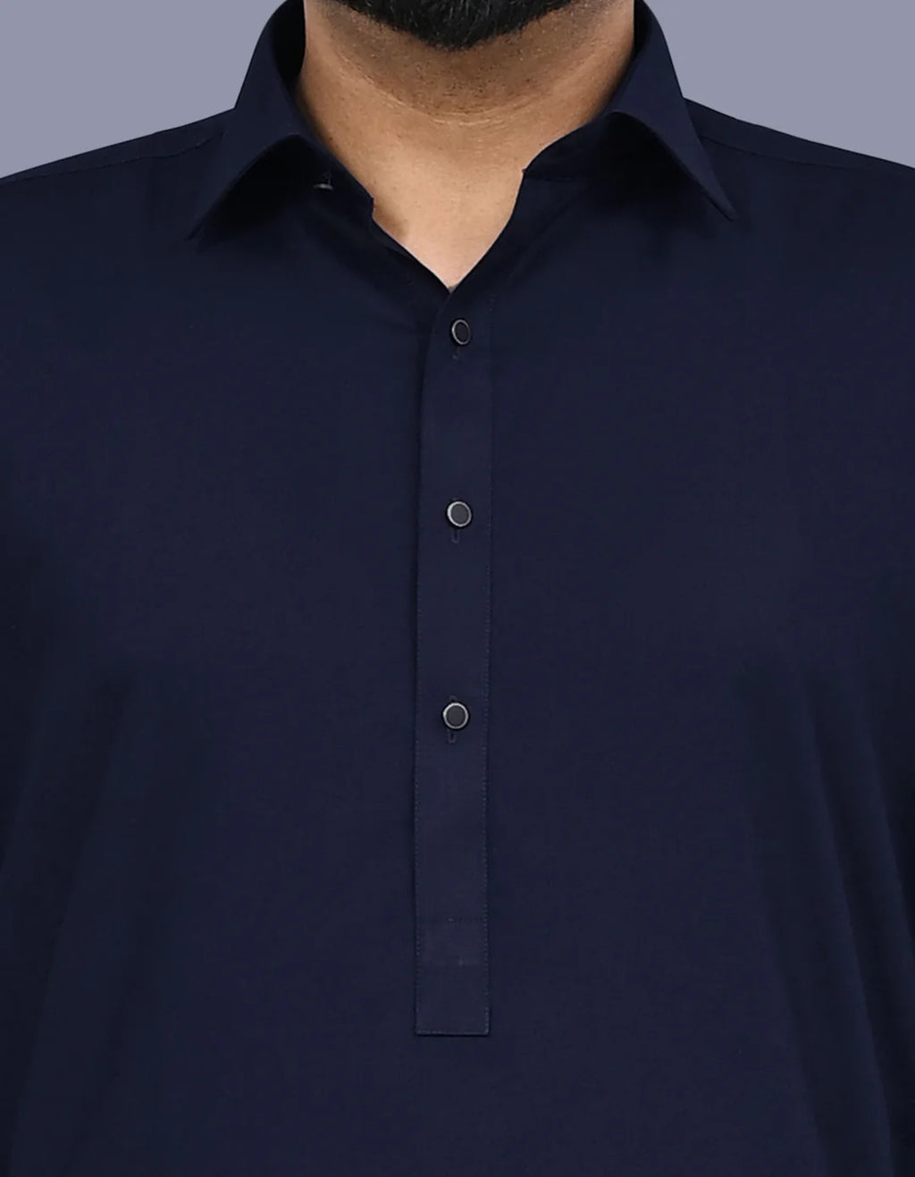 Navy Plain Regular Fit Kameez Shalwar