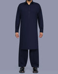 Navy Plain Regular Fit Kameez Shalwar
