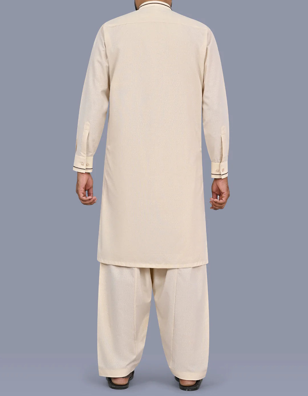 D Beige Texture Smart Fit Kameez Shalwar