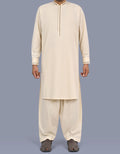 D Beige Texture Smart Fit Kameez Shalwar