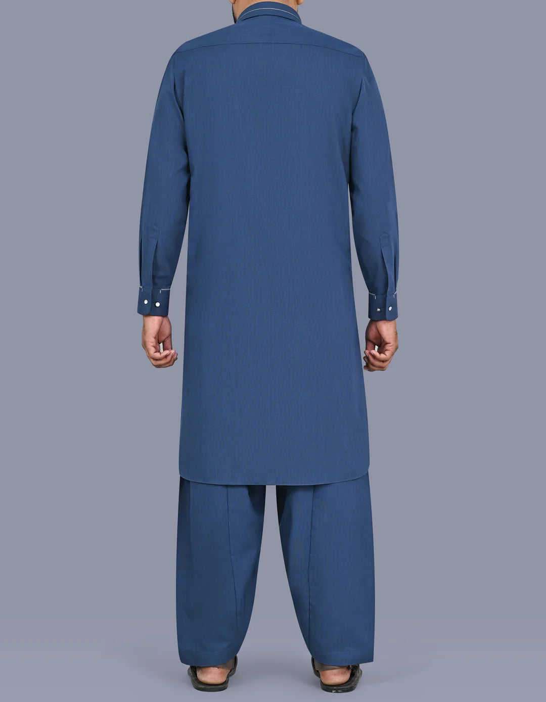 D Blue Texture Smart Fit Kameez Shalwar
