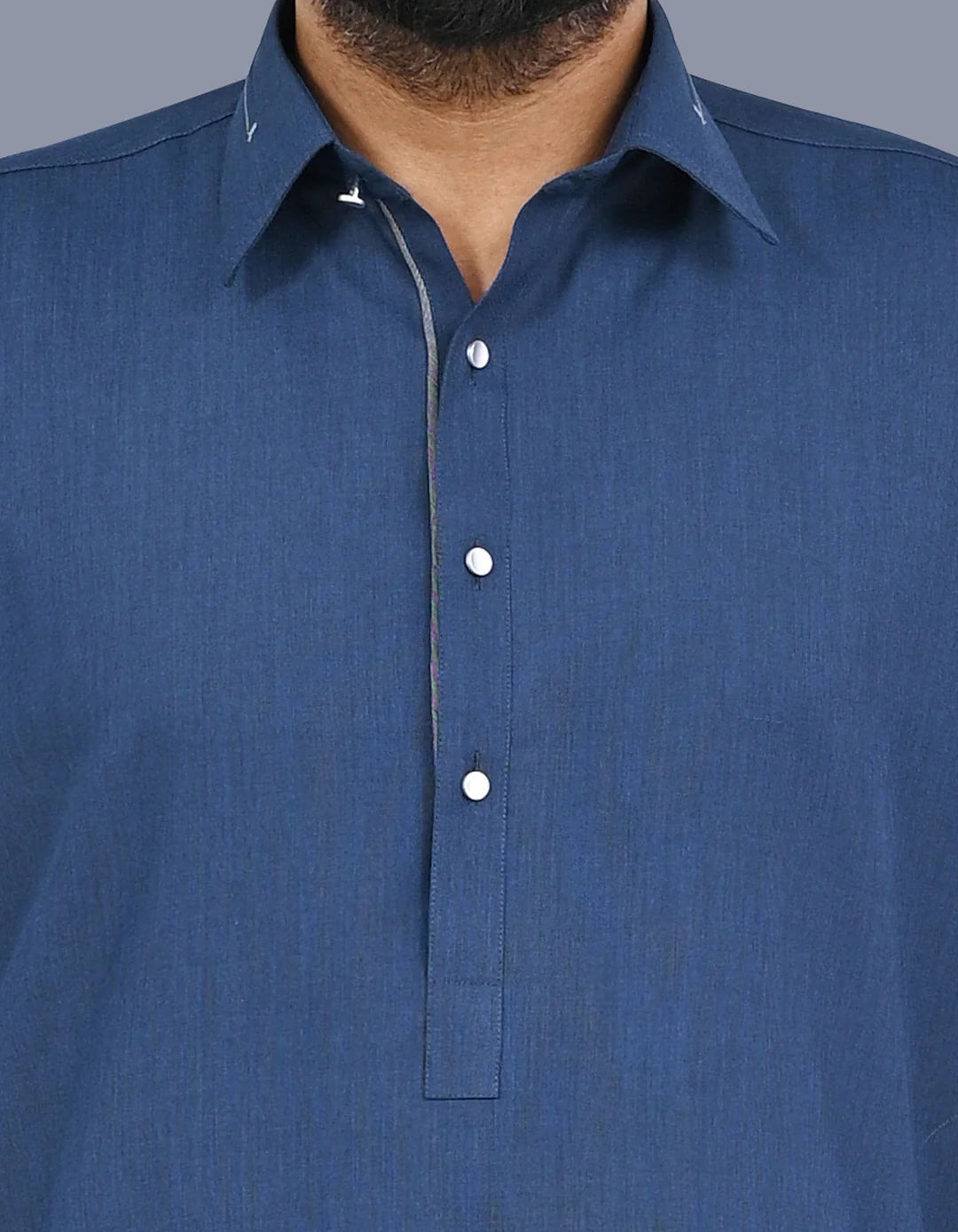 D Blue Texture Smart Fit Kameez Shalwar