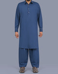 D Blue Texture Smart Fit Kameez Shalwar