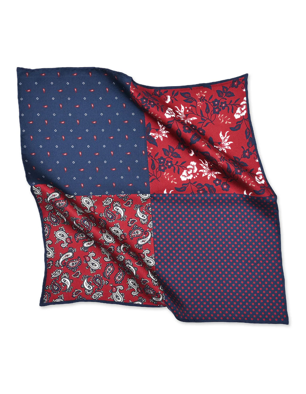 Blue Floral Pocket Square