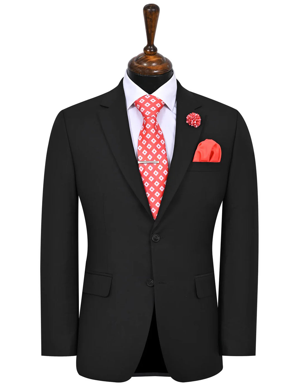 Black Plain Smart Fit Suit