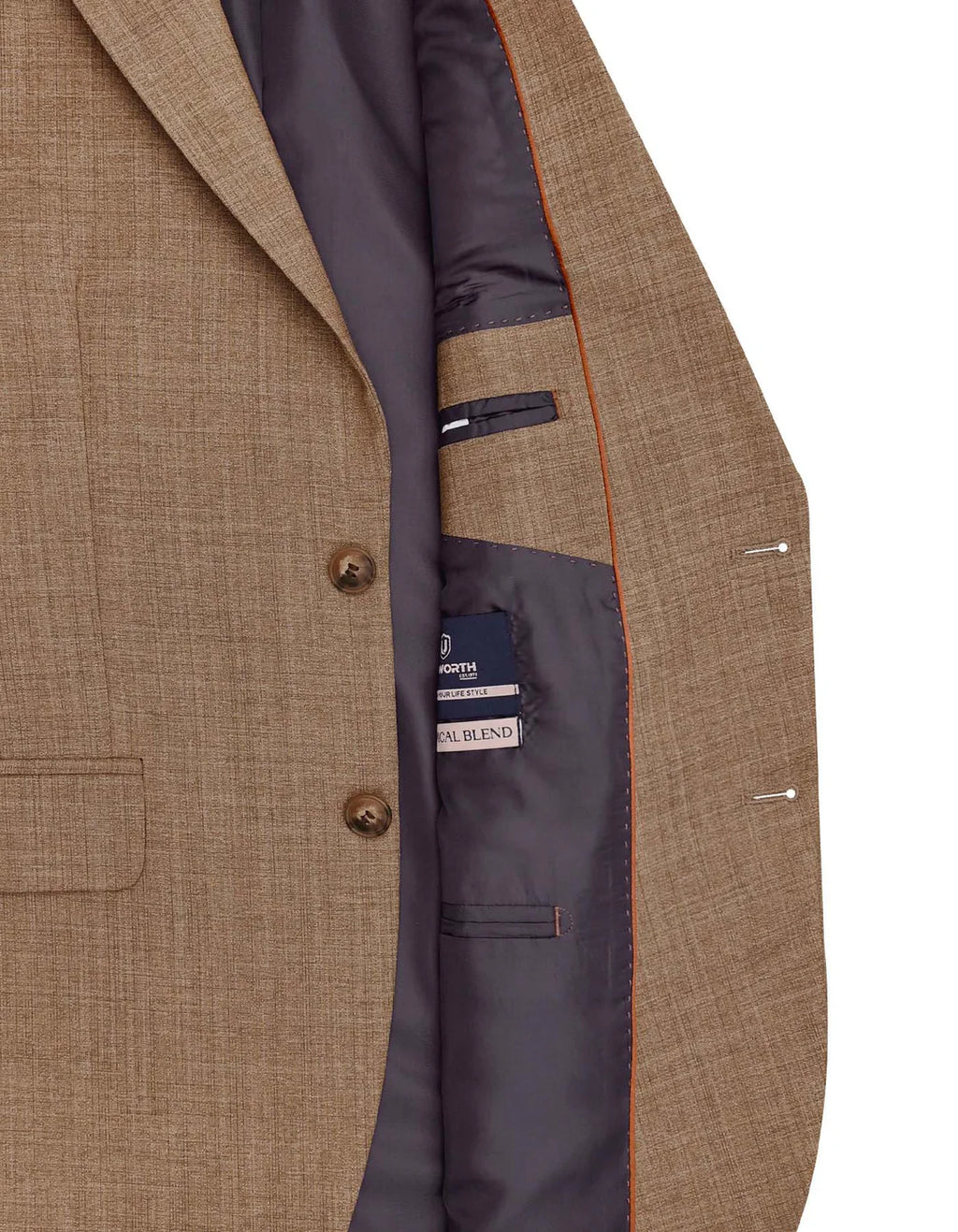 L Brown Texture Smart Fit Suit