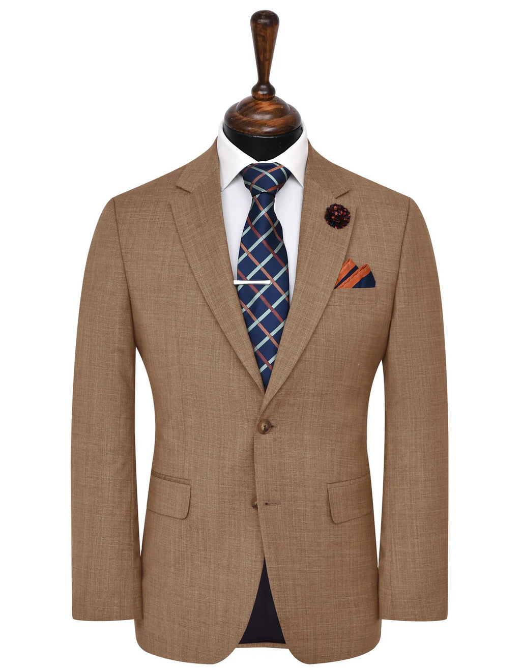 L Brown Texture Smart Fit Suit