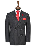 Black Stripe Classic Double Breasted Suit