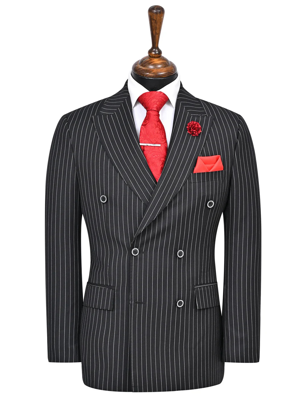 Black Stripe Classic Double Breasted Suit