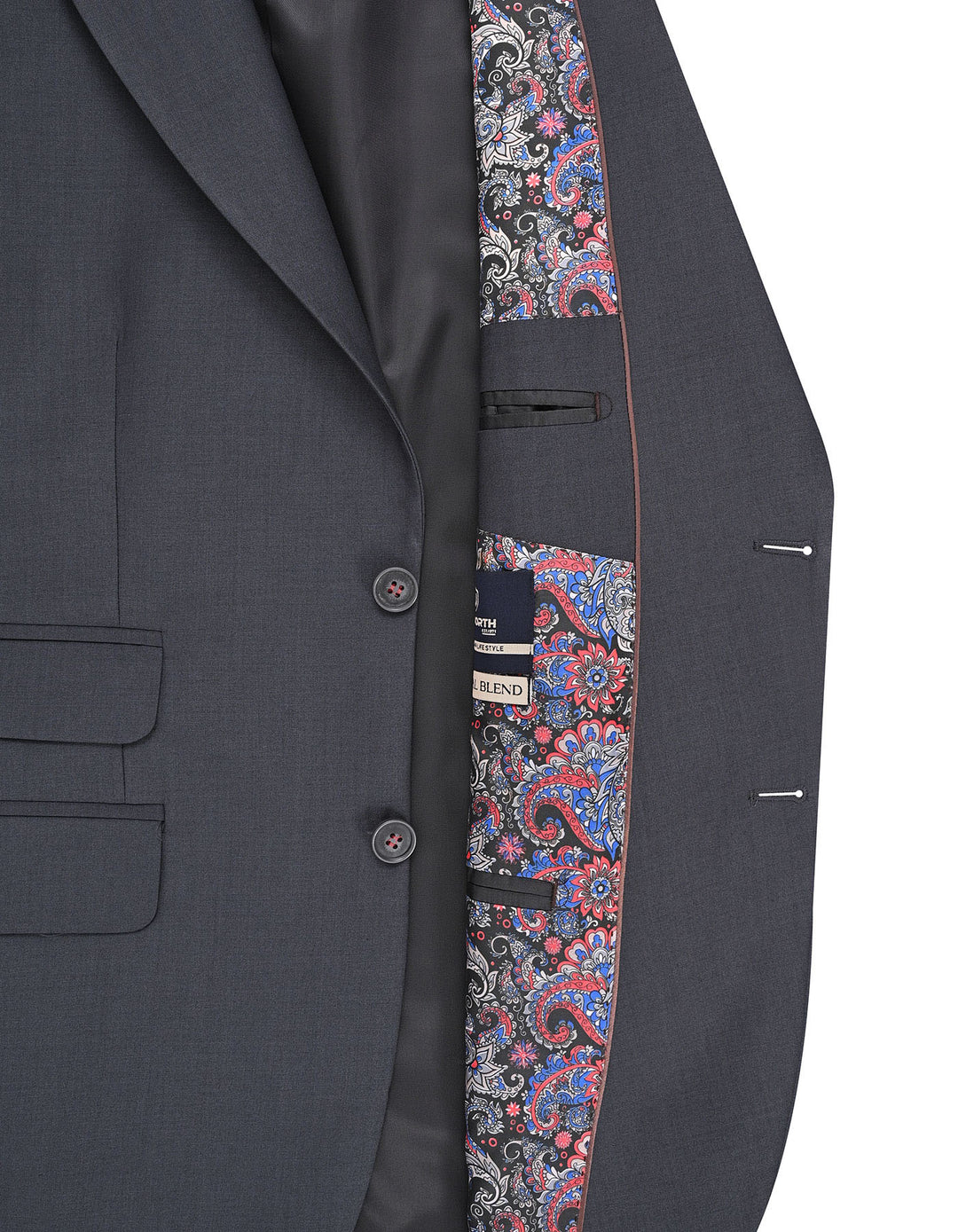 Charcoal Plain Smart Fit Suit
