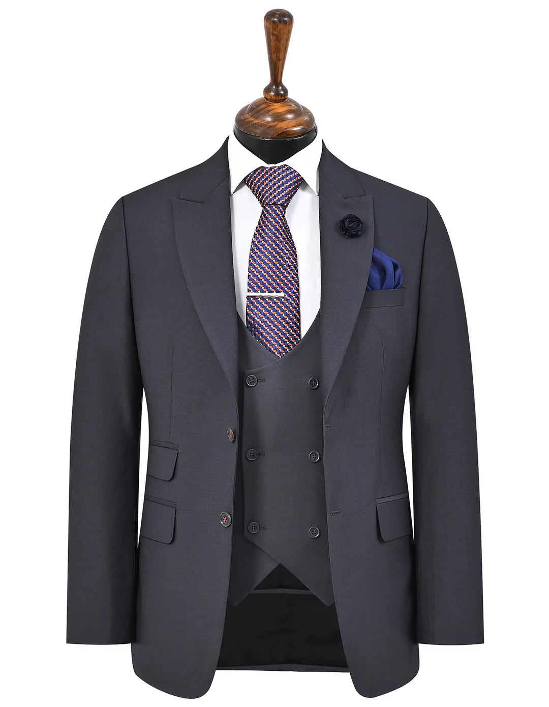 Charcoal Plain Smart Fit Suit