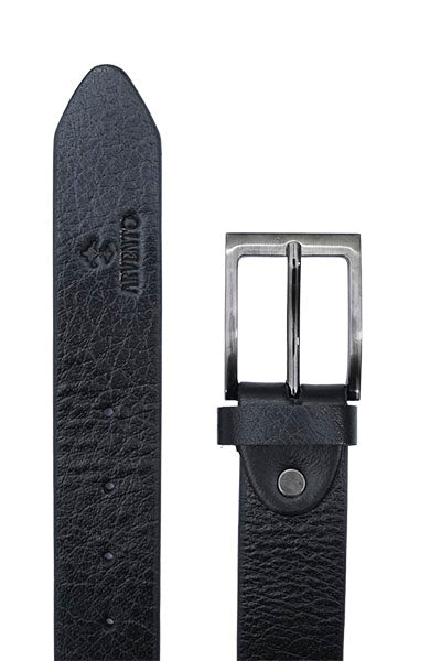 Black Texture Formal Leather Belt